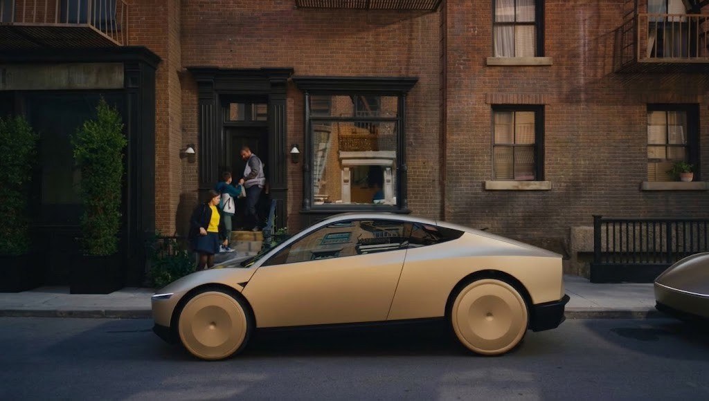 Relay autonomous robotaxi parked on a city street